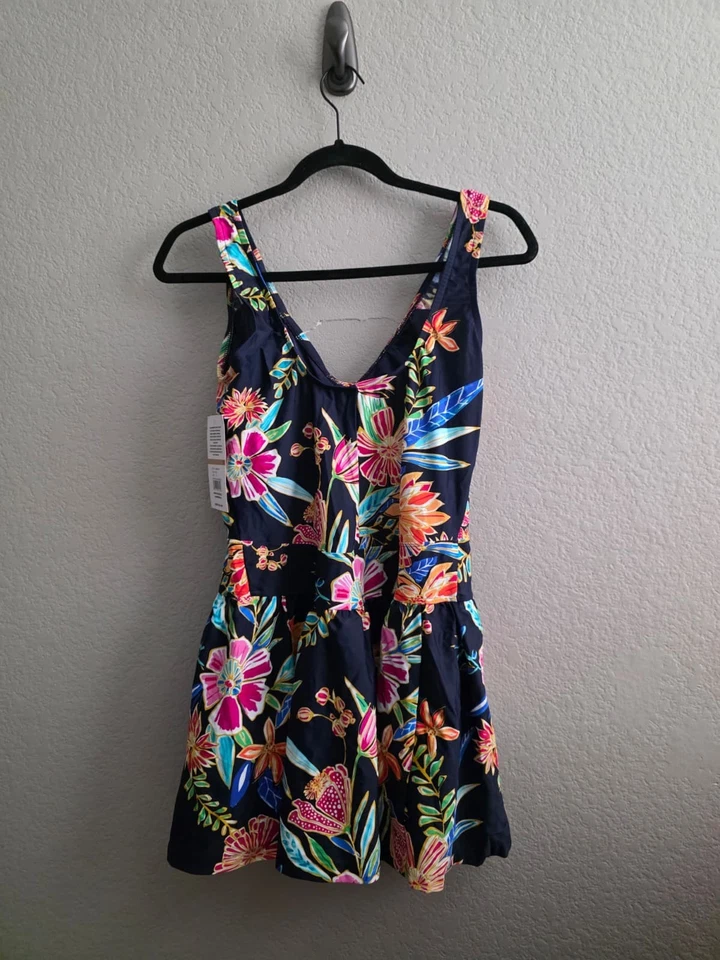 Maxine Of Hollywood Women's Mystic Garden Empire Swim Dress One Piece Size 12 - Image 2 of 4