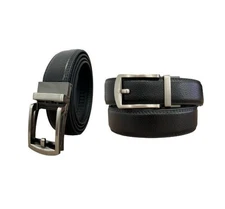 Genuine Leather Men's Ratchet Belt | Adjustable Belts For Men w/Automatic Buckle