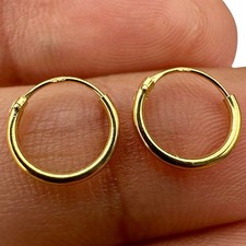 Gold Hoop Earrings 10mm 14K Gold Plated 925 Sterling Silver Small Huggie Hoops