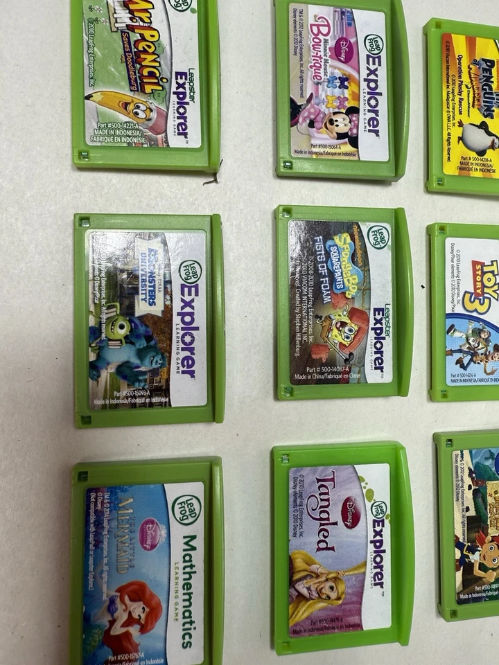 Leap Frog Leapster Explorer Games Lot Of 9 SpongeBob Toy Story 3 Monsters Univ - Image 3 of 4