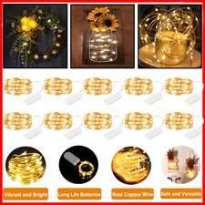 10 Pack 6.6ft 20 LEDs Copper Wire String Fairy Lights Battery Operated Mini LED