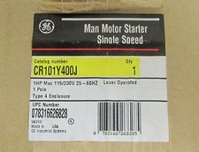 GE CR101 Y400J 1 HP 115 230 V HD 1 Pole Type 4 Manual Motor Starter CR101Y400J  