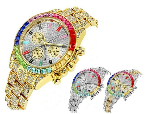 Orologio Uomo Donna Quarzo Acciaio Diamond watch strass-Brillantini | eBay