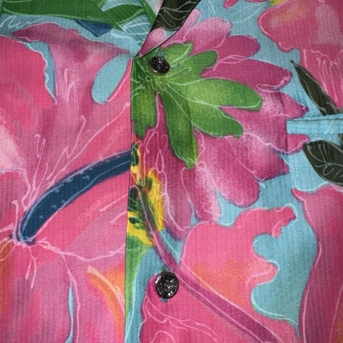 Vtg 60s Elsie Krassas Shirt Mens Loop Collar Hippy Waikiki Hawaiian Aloha Large - Picture 12 of 13