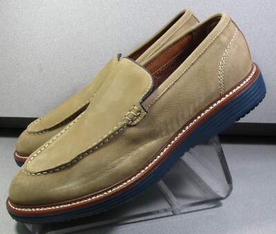 204812 MS50 UPTON MENS SHOE 10 M BEIGE NUBUCK SLIP-ON BY JOHNSTON & MURPHY