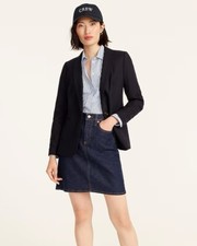 J Crew Blazer Black Wool Blend Classic Career Parke Single Button Jacket Size 6