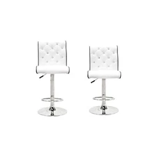 Best Master Furniture Modern Swivel Bar Stool With Crystals and "Tufted" Look, S