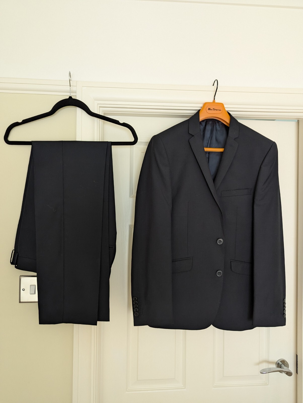 Giacca tuta Ben Sherman Saville fila lana antracite 2 pezzi 38 pantaloni W32 L31