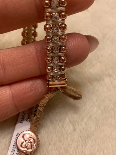 BNWT Jessica Simpson Rose-Gold Tone Satellite Slider Bracelet w/ Pave Crystals - Picture 10 of 12