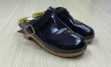 Torpatoffeln Sweden Clogs Women's EU 36 US 5.5-6 Dark Blue Patent Leather