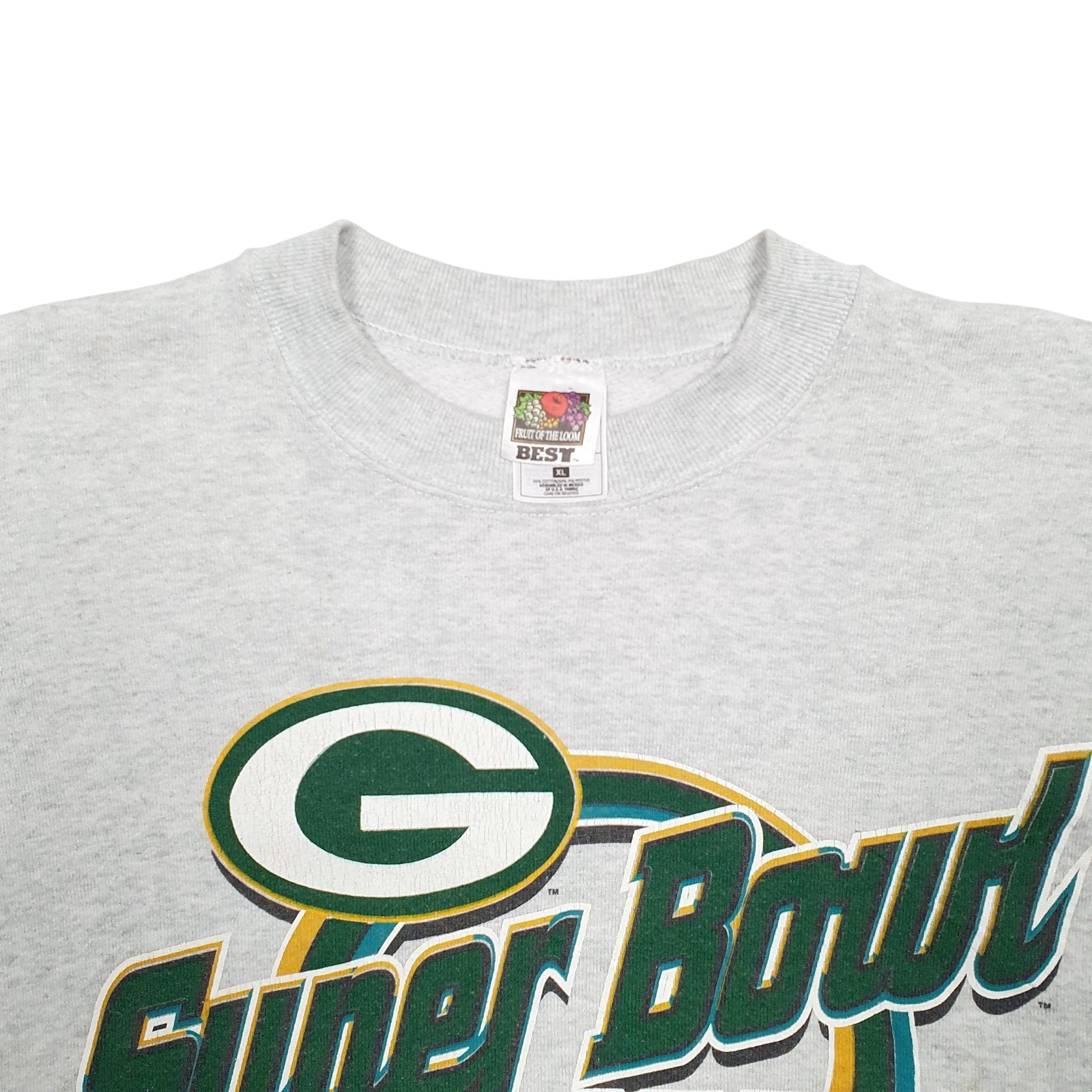 FRUIT OF THE LOOM Green Bay Packers NFL Vintage 90s Jumper Sweatshirt XL image 2