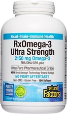 Natural Factors, RxOmega-3 Ultra Strength, 2,150mg Omega 3, 150 softgels