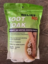 Relief MD Foot Soak, Spearmint  Menthol Scented Epsom Salt, 16 oz NOS
