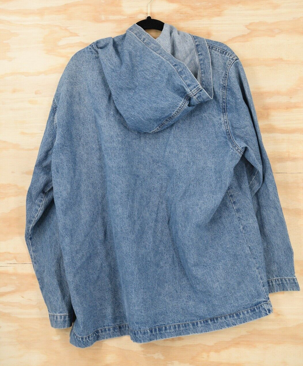 Vintage Blassport Denim Hooded Full Zip Chore Jacket Womens 1X | eBay