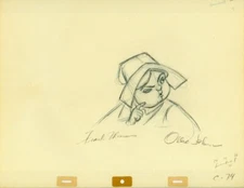 Walt Disney Sleeping Beauty Original Production Drawing 1959 Merryweather SIGNED