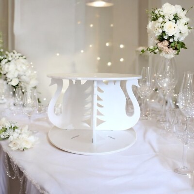 Swan Design Cake Raisers. Acrylic Pillars, Wedding & Party Cake Separators