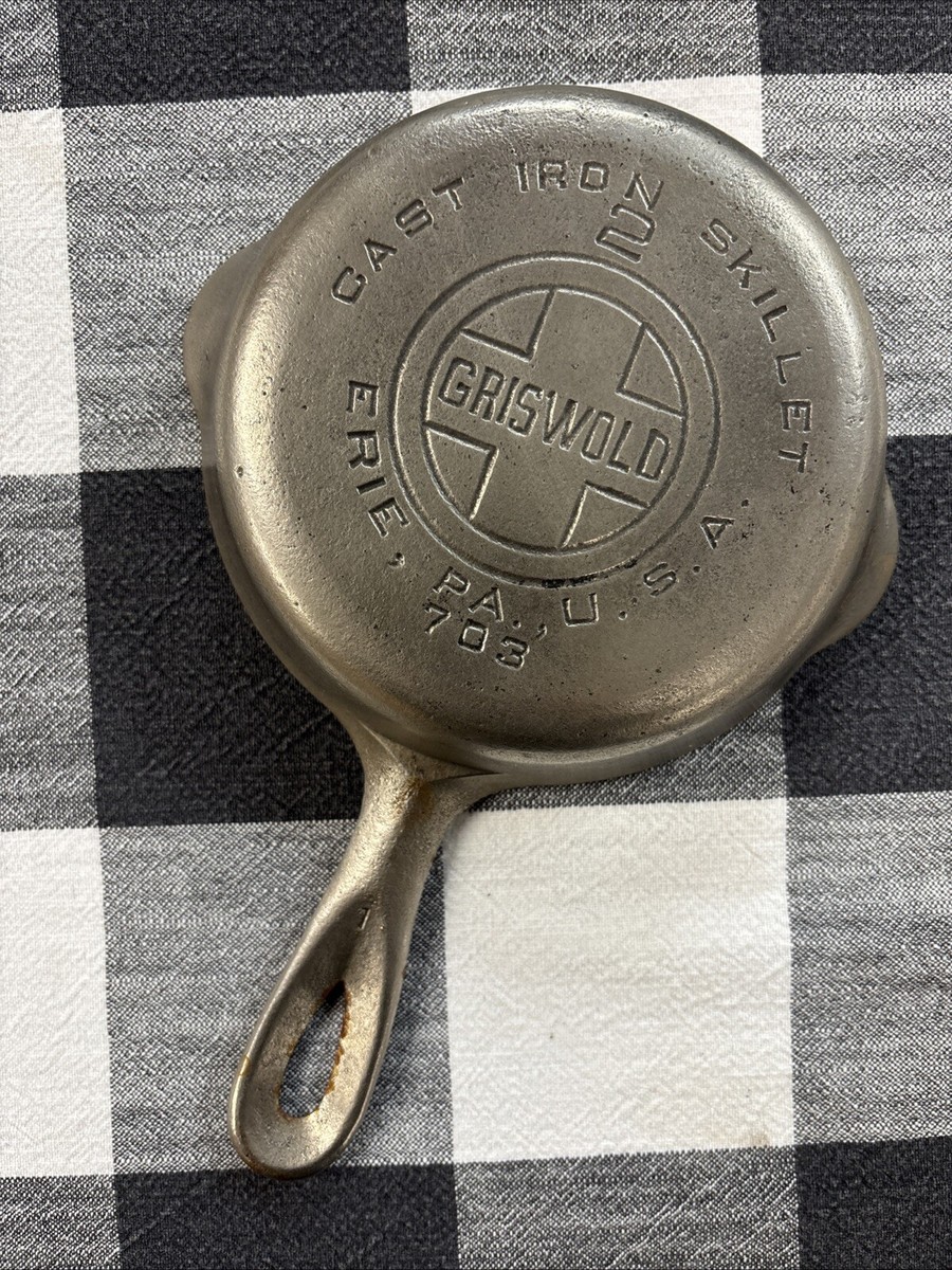 Griswold No. 2 Cast Iron Skillet ERIE PA 703 Large Logo Rare