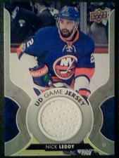 NICK LEDDY  AUTHENTIC NEW YORK ISLANDERS PIECE OF A GAME-USED JERSEY  SP
