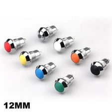 12mm copper plated chromium button switch Maintained1NO 2A waterproof with light