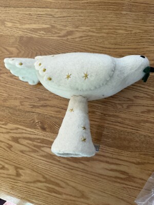 Pottery Barn Christmas Felt White Dove Tree Topper New Christmas Tree Holiday