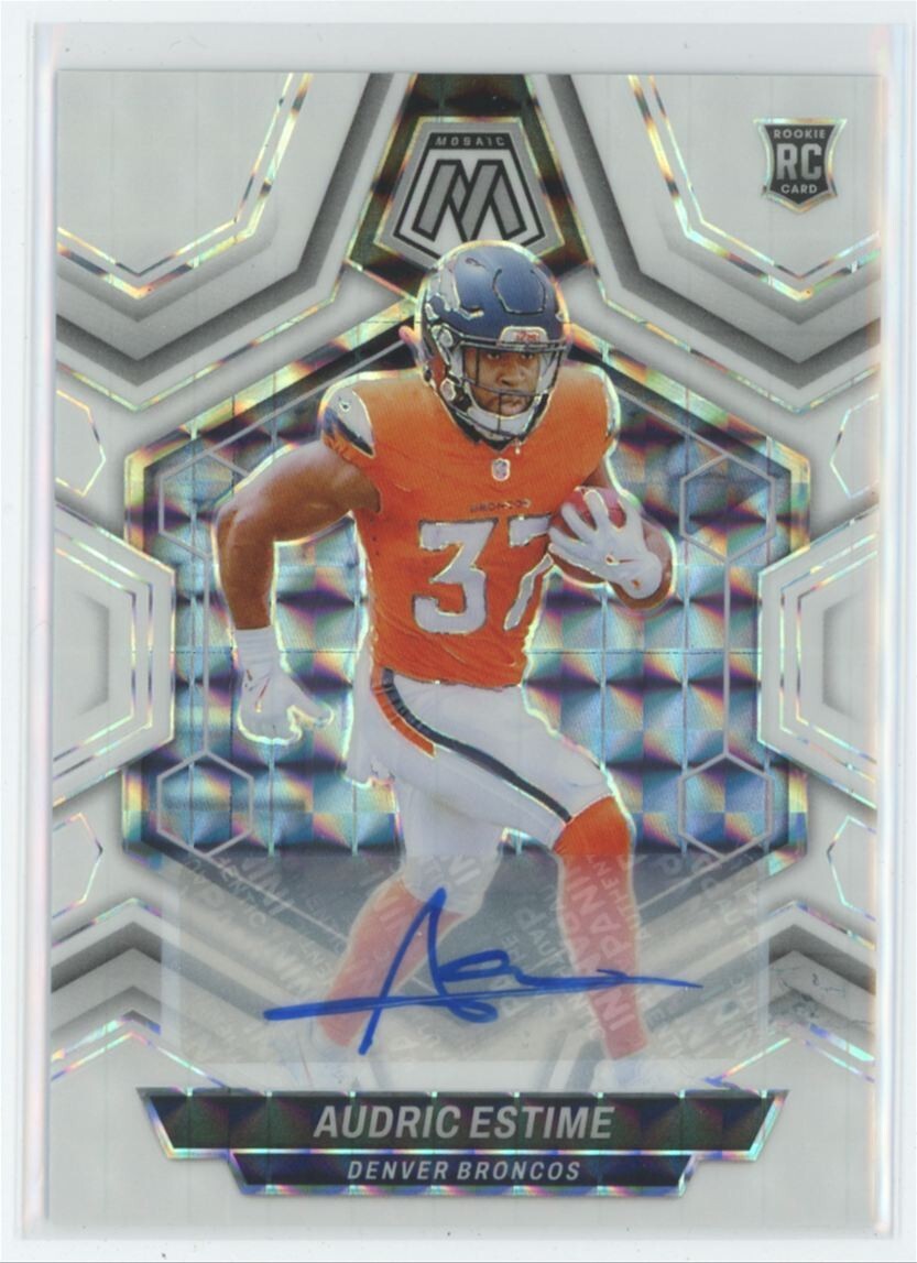 2024 Panini Mosaic Football Rookie White Mosaic Auto Audric Estime 16/25 #392