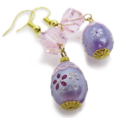 Sweet Purple Easter Egg Earrings By SoniaMcD