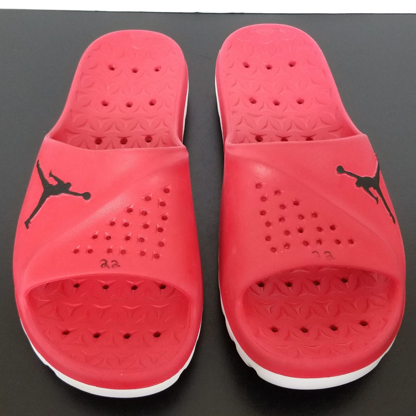 SANDALI JORDAN SUPER FLY SLIDES JIMMY BUTLER MIAMI INDOSSATI A CALDO ROSSI RARI (TAGLIA 13)