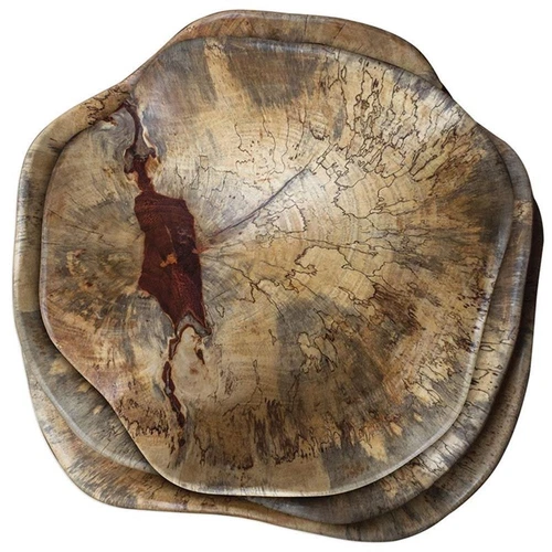 Uttermost Tamarine 3-Piece Coastal Wood Wall Sculpture Set in Natural and Gray - Picture 3 of 7