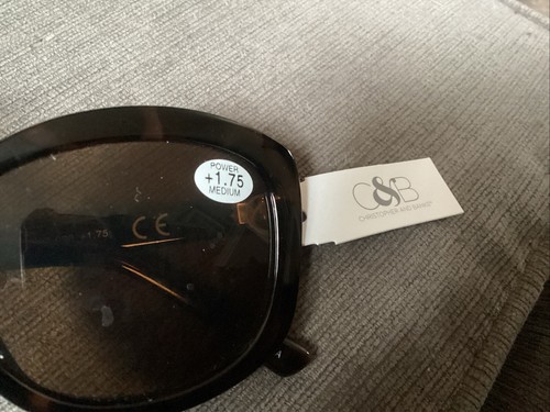 CHRISTOPHER & BANKS 1.75 Power Black Tortoise Frame Sunglasses NWT - Picture 2 of 3