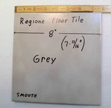 1 pc. *Gray* Ragione Ceramic Floor Tile 8" Fine Smooth Surface, Splash Effect 