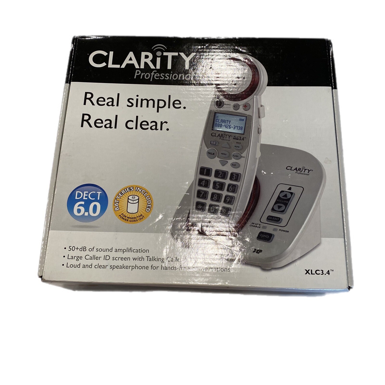 Clarity Professional XLC3.4 Extra Loud Cordless HearingImpaired Phone