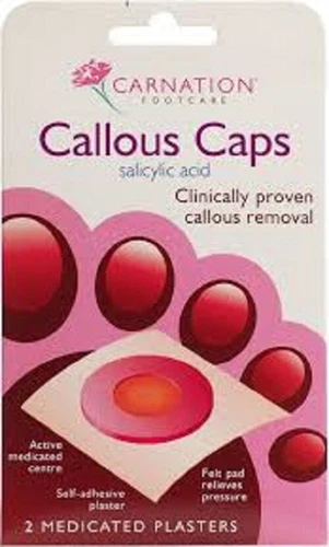 CARNATION FOOTCARE CALLOUS CAPS 2 MEDICATED PLASTERS