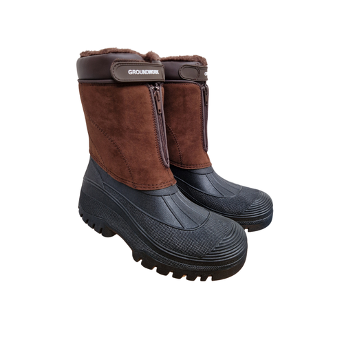 Mens Groundwork Muck Boots Farm Warm Fur Lined Snow Winter Zip Touch Strap - Picture 33 of 38