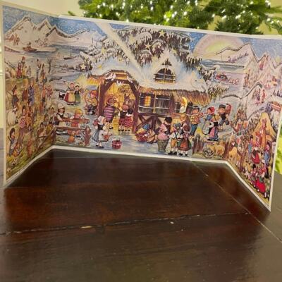 Vtg Christmas Advent Calendar RS Struttgart Rohr Stable W Germany 