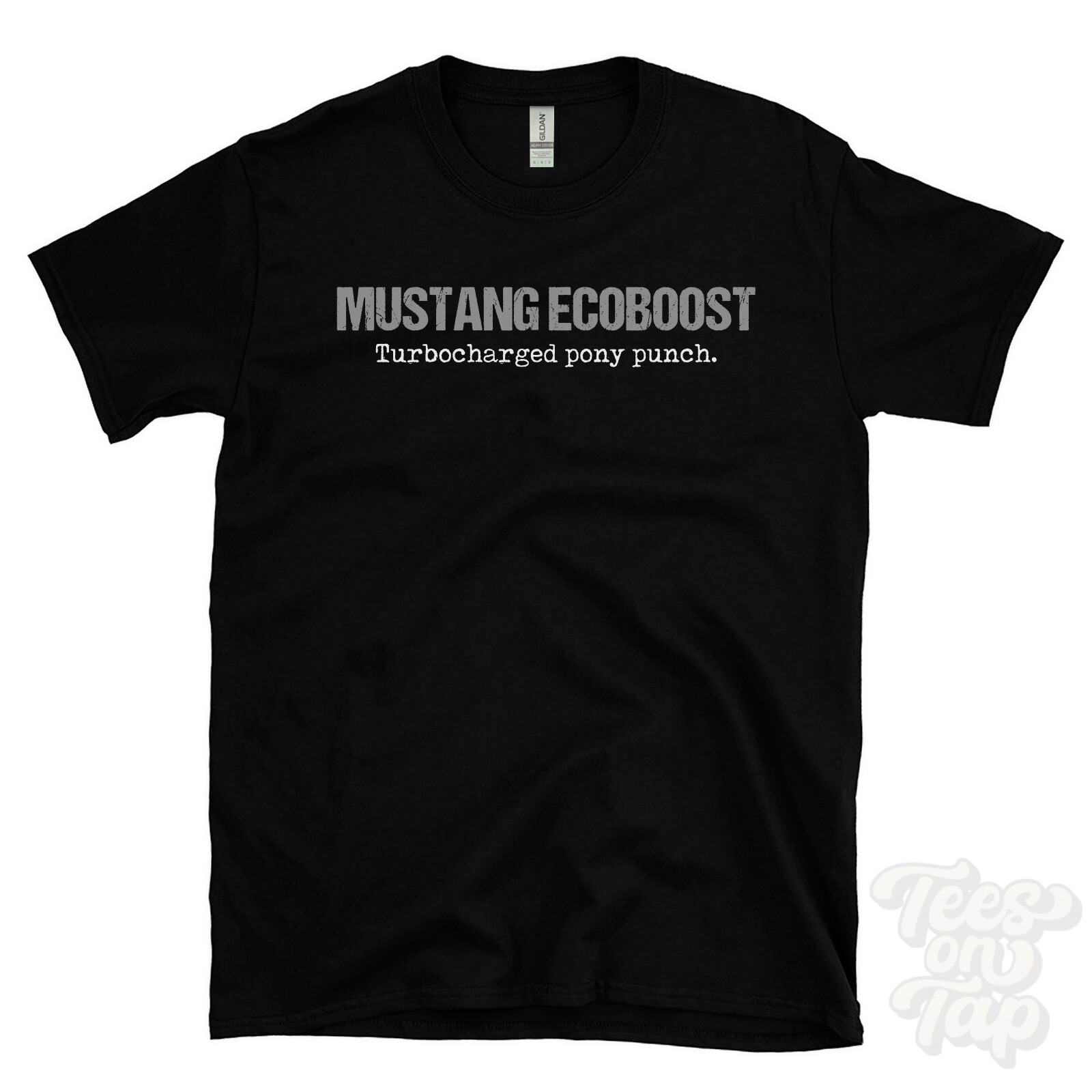 MUSTANG ECOBOOST: T shirt turbocompressa pony punch regalo autista auto