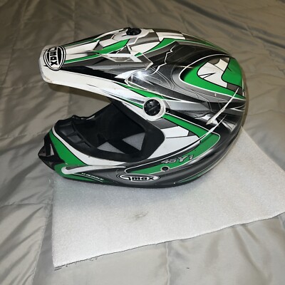GMAX 46Y1 Off-Road Helmet Youth Medium Green/White ATV Motocross Dirt Bike 