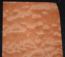 Quilted Makore Raw Wood Veneer Sheet  6 x 40 inches 1/42nd thick    N35136-30