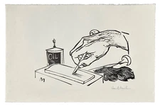 Original woodcut  Hans Alexander Mueller signed in pencil  Hand making woodcut