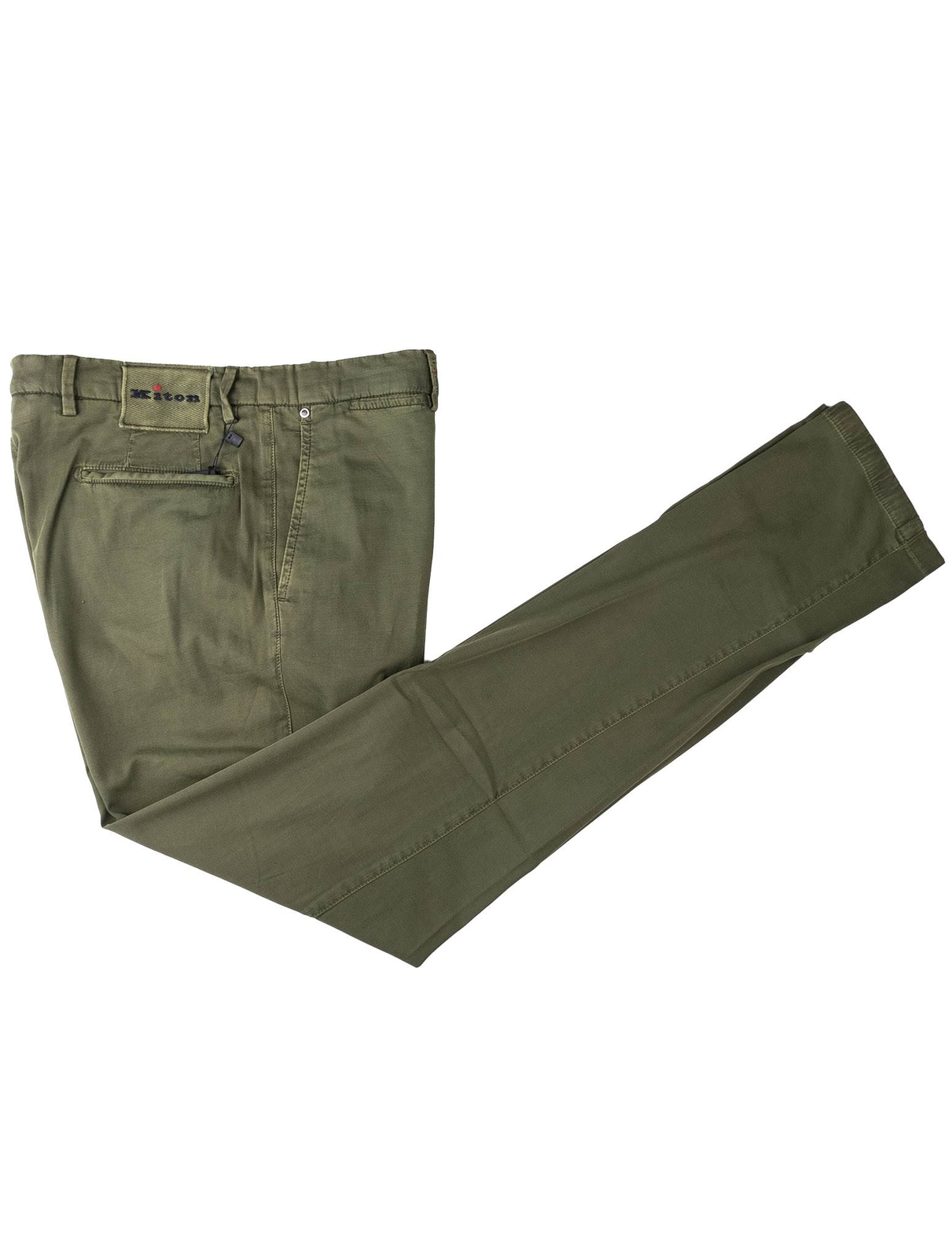 НОВЫЕ БРЮКИ KITON GREEN COTTON VISCOVE EA ИЗ ХЛОПКА ЗЕЛЕНОГО ЦВЕТА, US 33 - EU 49, US 613