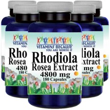 Rhodiola Rosea Root Extract High Potency 4800mg 5X180 Caps