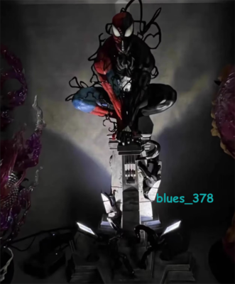 40cm Symbiotic Spider Man Venom Action Figure LED PVC