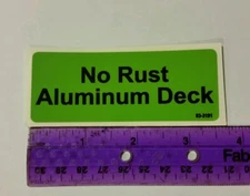 Reproduction Lawn-Boy Mower 'No Rust Aluminum Deck' Adhesive Decal. 93-3191