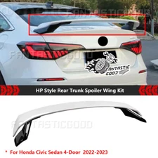 For Honda Civic Sedan 2022-24 Pearl White 2Tone HP Style Rear Trunk Spoiler Wing