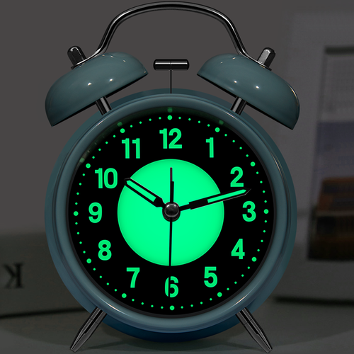 Retro Twin Bell Alarm Clock Quartz Silent Luminous Dial Nightlight Analog Clock. - Picture 16 of 27