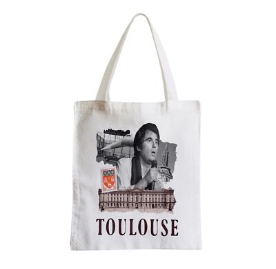 Sac Fourre-tout Paris - Impression Collage Monuments (Tour Eiffel, Louvre), 38x42 Cm, Polycoton Blanc - Neuf Avec étiquettes