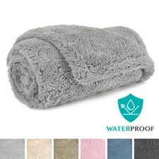 WATERPROOF Dog Cat Blanket Sherpa Fleece Pet Throw for Couch Protect Furniture