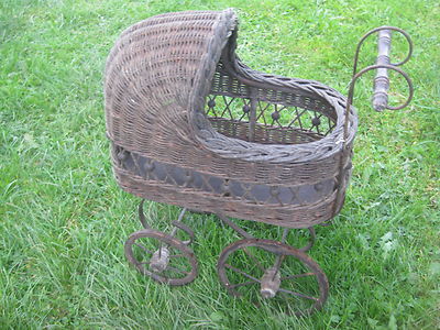 Puppenwagen mit Rattan Hhe45cm x Lnge40cm Nr.2 | eBay.de