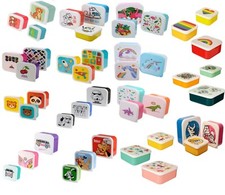 Set of 3 Lunch Boxes Kids Children Adult Plastic Sandwich Snack Pots Containers 