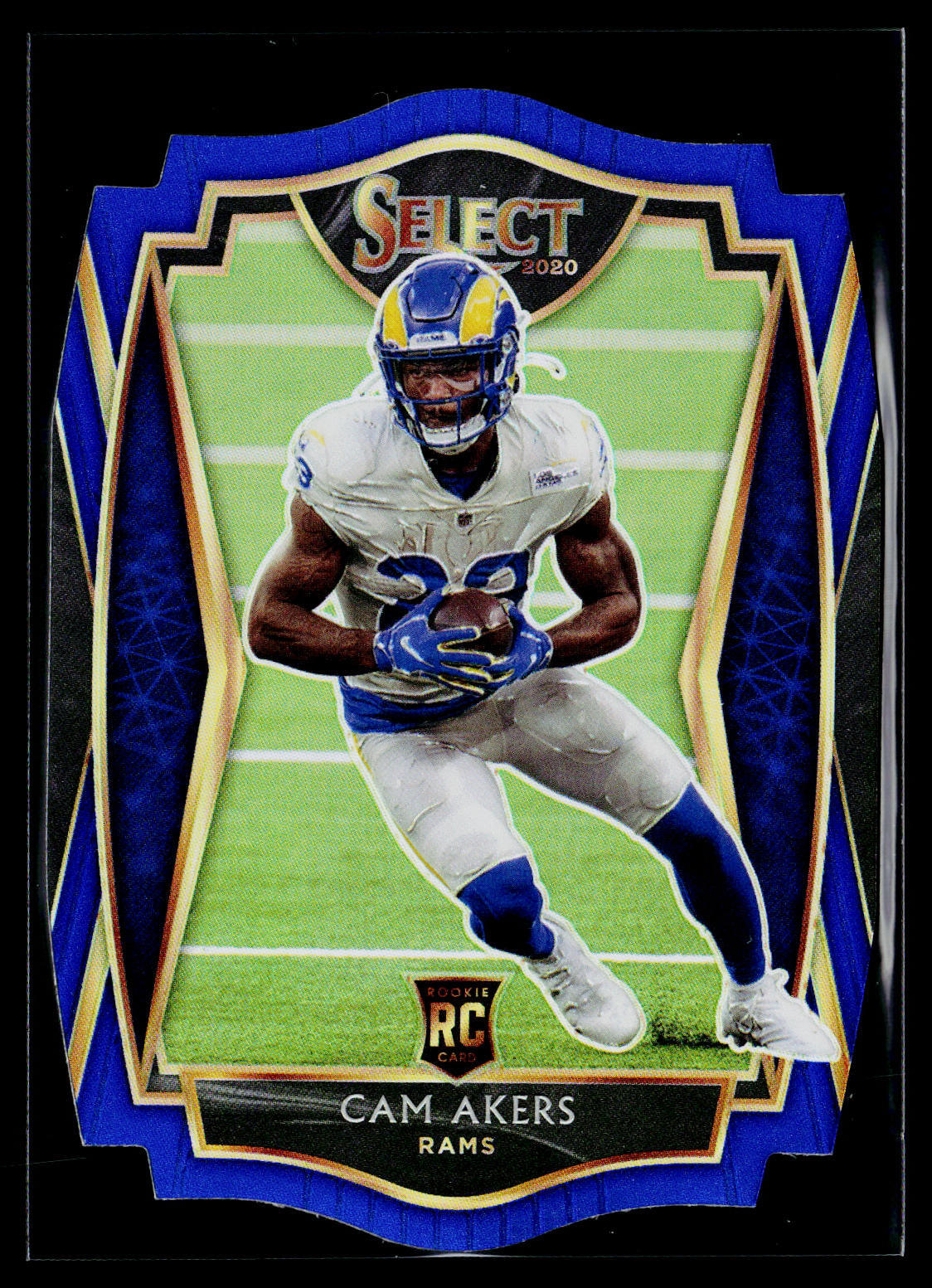 Cam Akers 2020 Panini Select Blue Prizm Die Cut #155 RC Los Angeles Rams