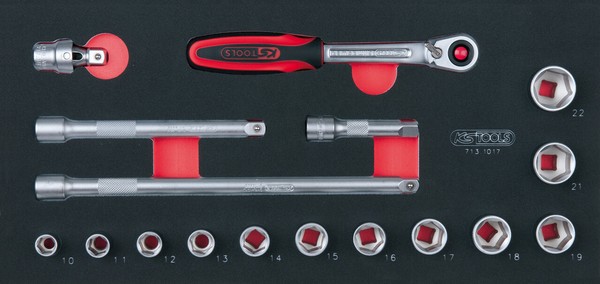 "Ks Tools SCS 3/8\" SteckschlüSsel-Satz, 17-Tlg. In 1/3 Systemeinlage (713.1017)"-image